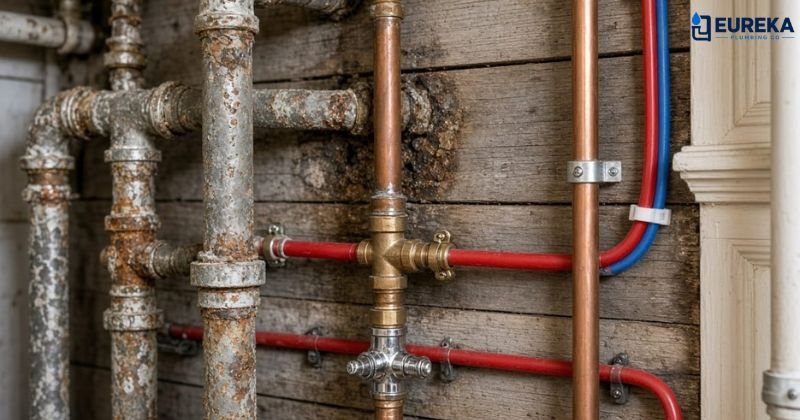 Galvanized repipe in Old Town Eureka, CA